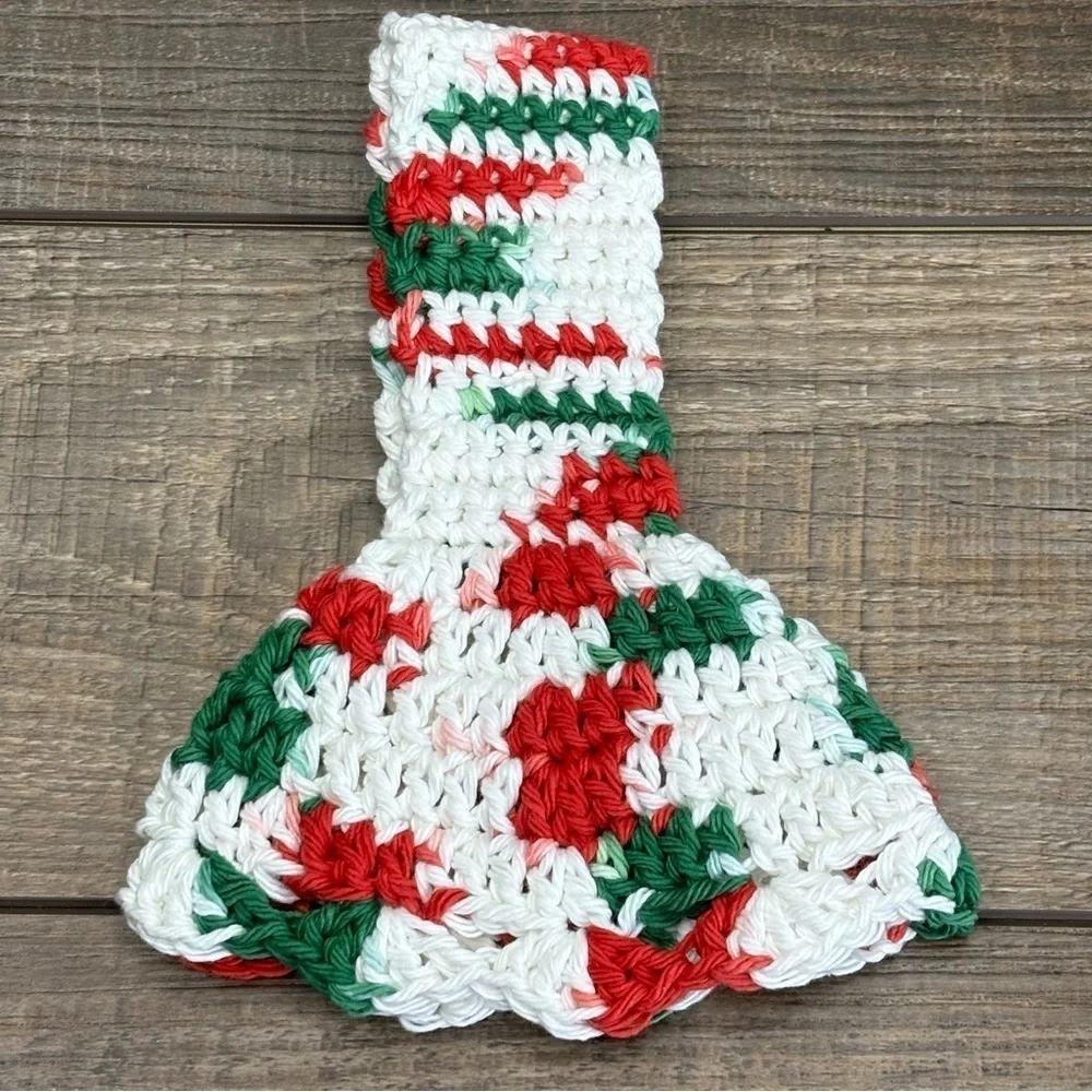 Kitchen‎ Tea Hand Towel Topper Holder Christmas Holiday Cotton Crochet by Seller